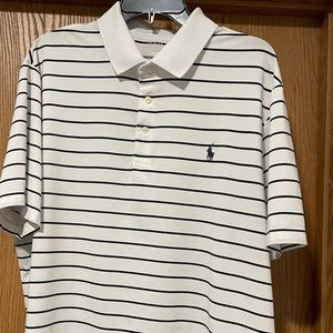 Ralph Lauren polo white with navy blue stripes XL